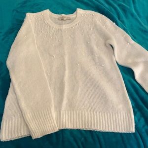 LOFT sweater with pearl accents